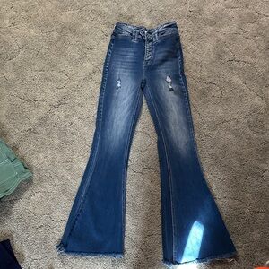KanCan Distressed Blue Flare Jeans